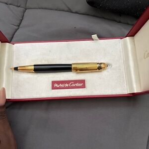 Cartier Black and Gold Pen in Red Box. Needs New ink cartridge.